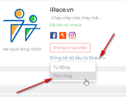 Cách cập nhật thủ công kết quả Strava lên iRace.vn