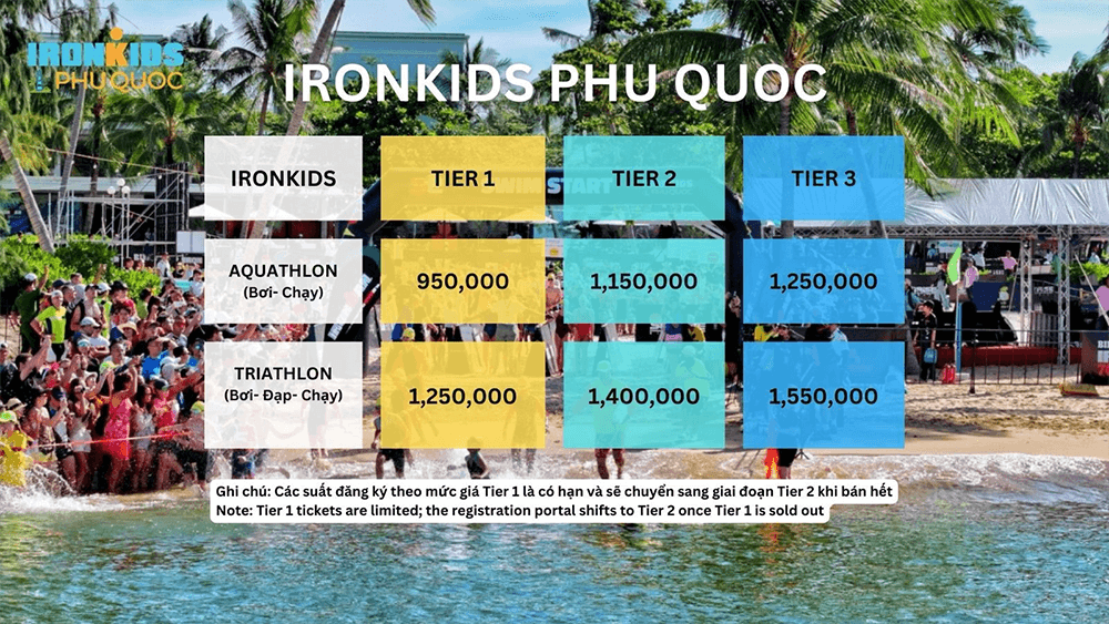 Bảng giá vé Sự kiện IRONKIDS Vietnam 2024 - Phú Quốc