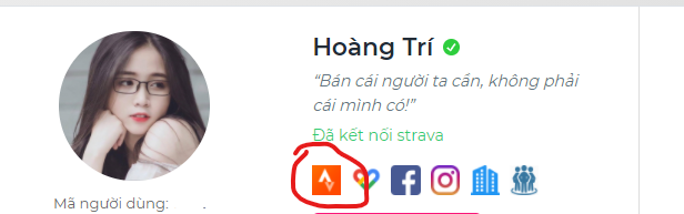 Trường hợp kết nối sai tài khoản Strava: