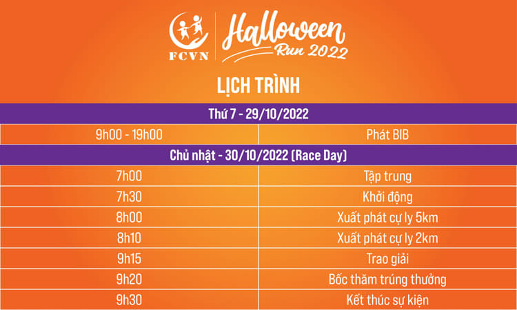 lich trinh su kien fcvn halloween run 2022