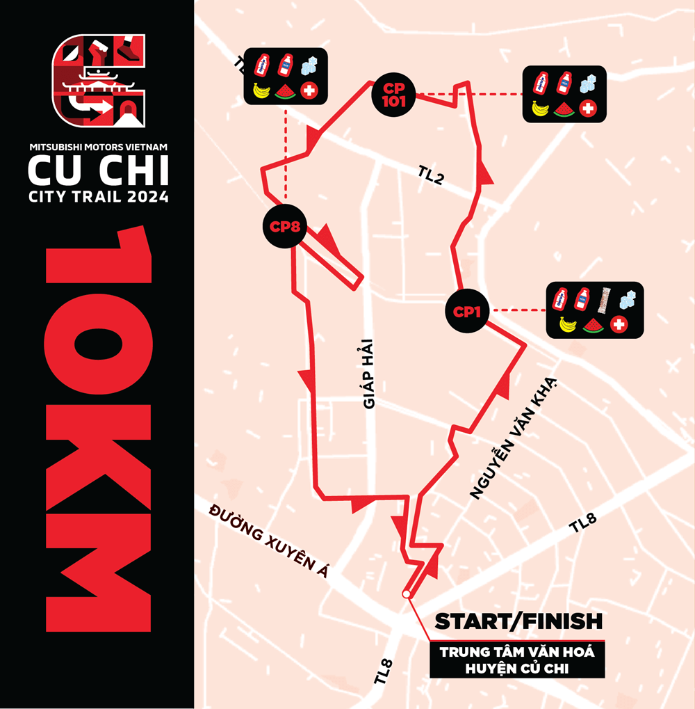 Cu Chi City Trail 2024 - Bản đồ đường chạy 10K