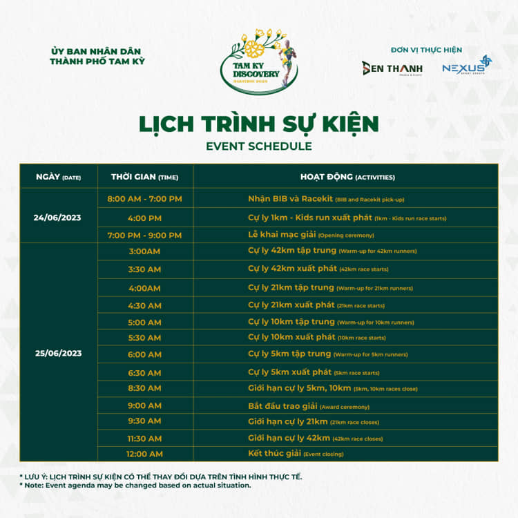 lich trinh tam ky marathon