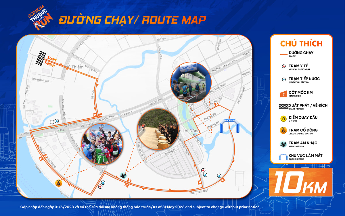 Bản đồ đường chạy sự kiện Sơn Kim Thủ Đức 10Km
