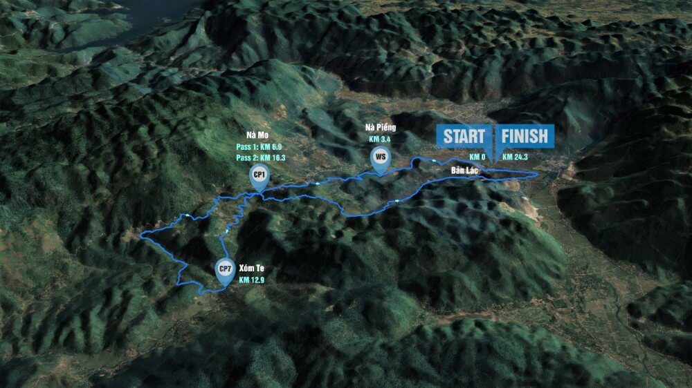 Bản đồ chạy 25K Vietnam Ultra Marathon 2026