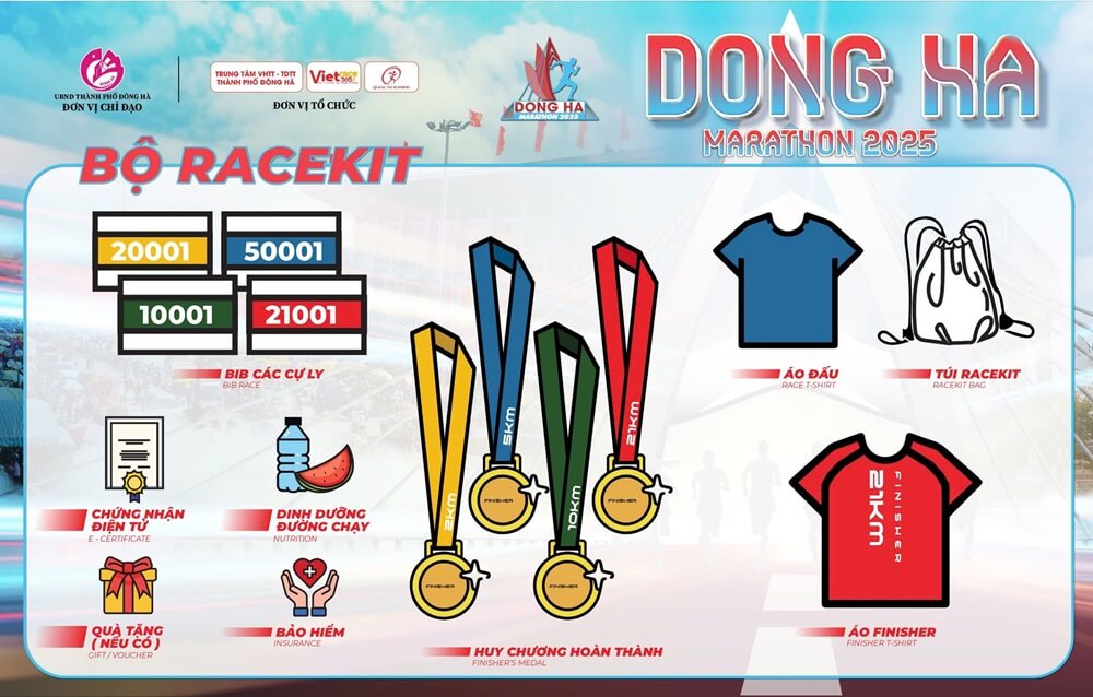 racekit ĐÔNG HÀ MARATHON 2025 - BÌNH MINH BÊN DÒNG HIẾU GIANG