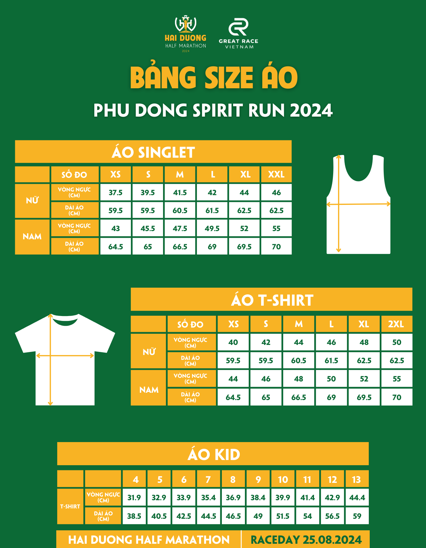 Bảng size áo