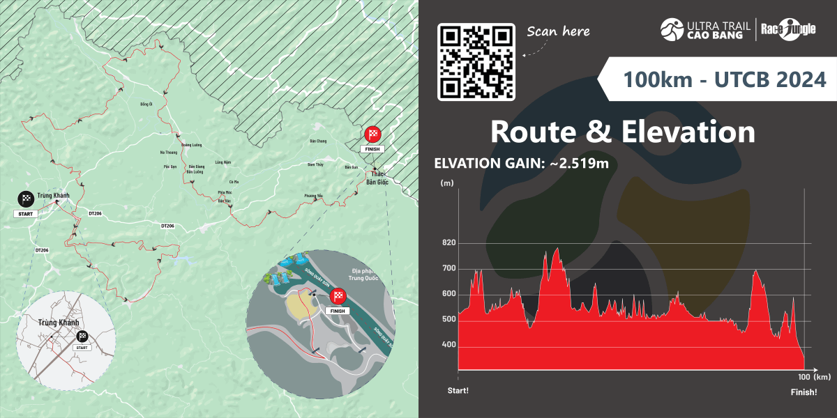 Bản đồ đường chạy 100Km