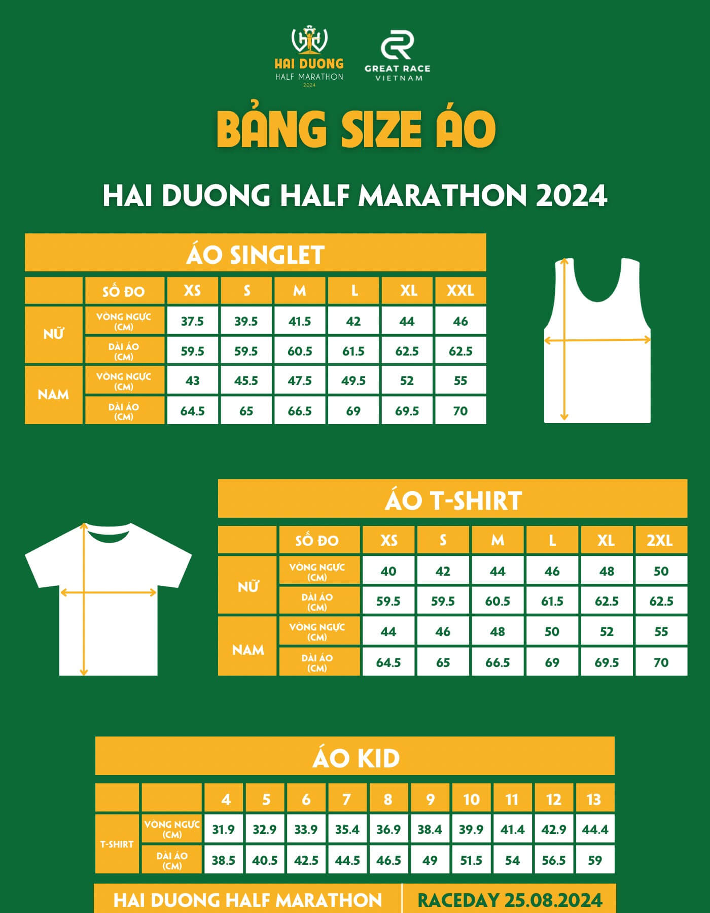 Bảng size áo