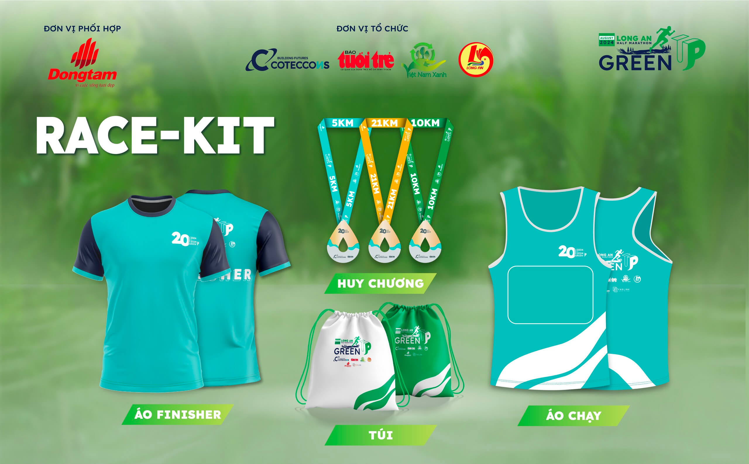 Thông tin racekit GreenUP Marathon: Long An Half Marathon 2024