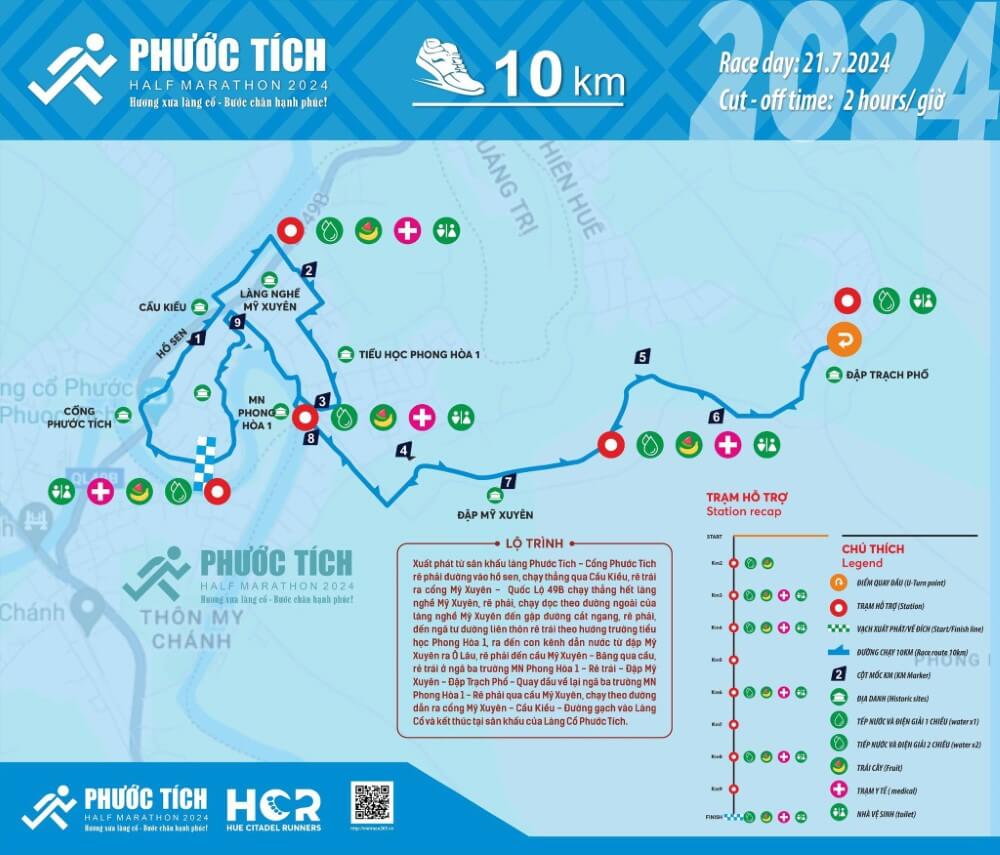 Bản đô đường chạy 10K - Phước Tích Half Marathon 2024