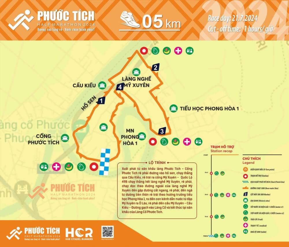 Bản đô đường chạy 5K - Phước Tích Half Marathon 2024