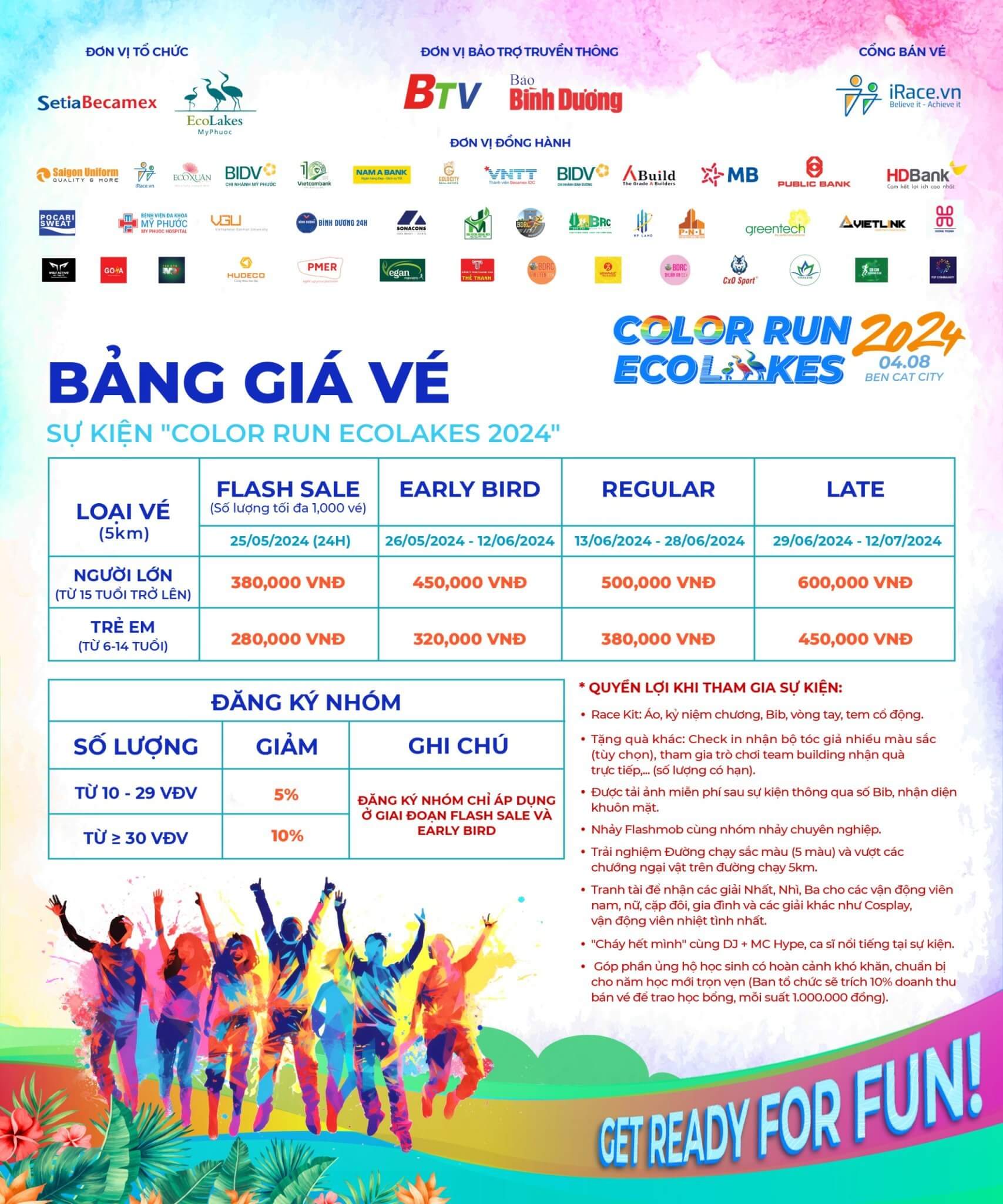 Bảng giá  Color Run EcoLakes 2024