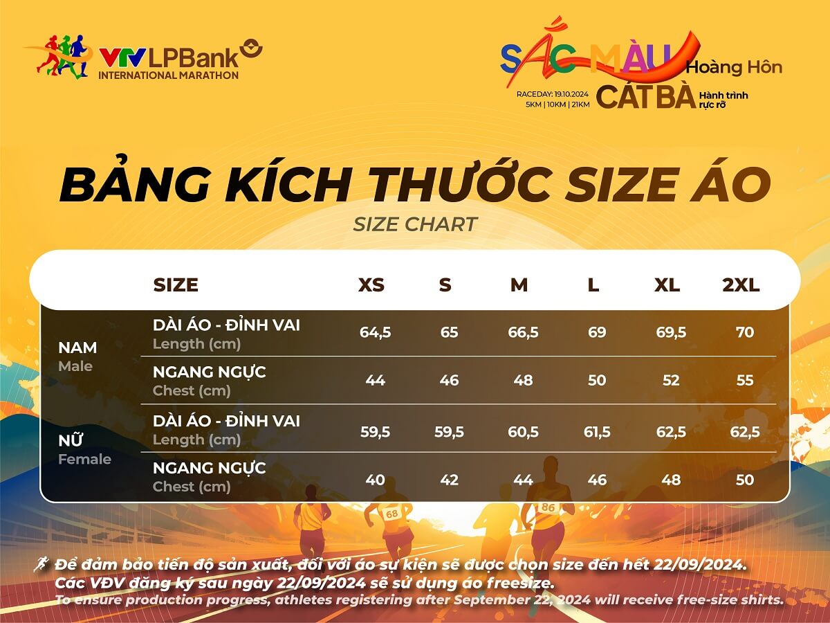 Bảng size áo