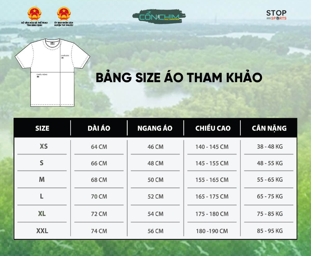 Bảng size áo