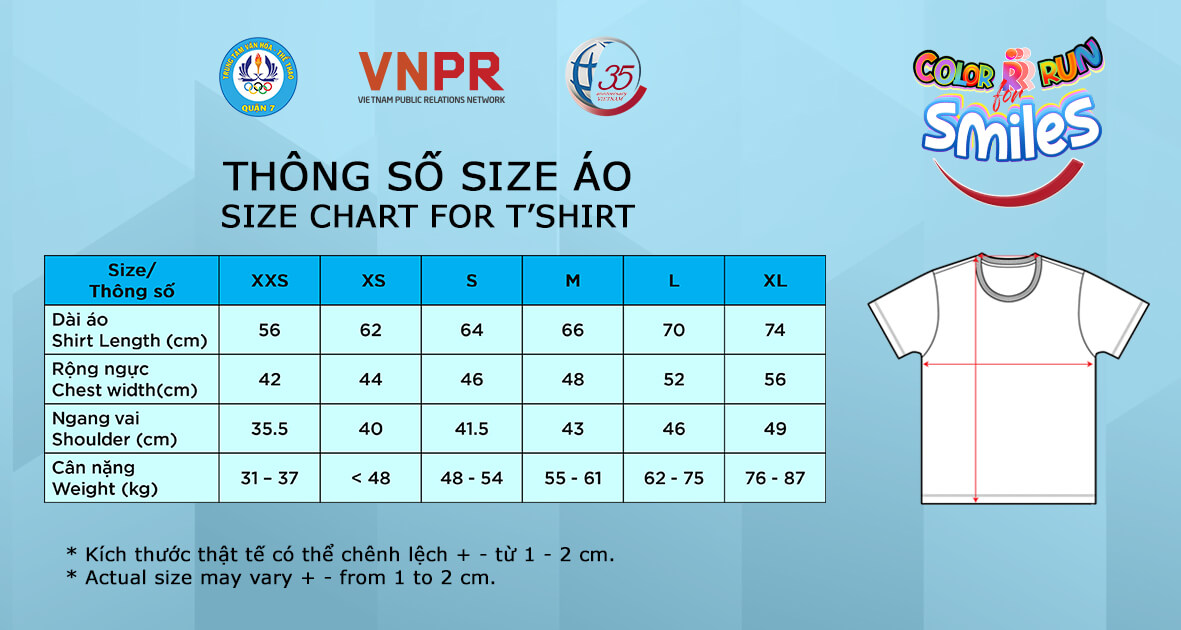 Bảng size áo