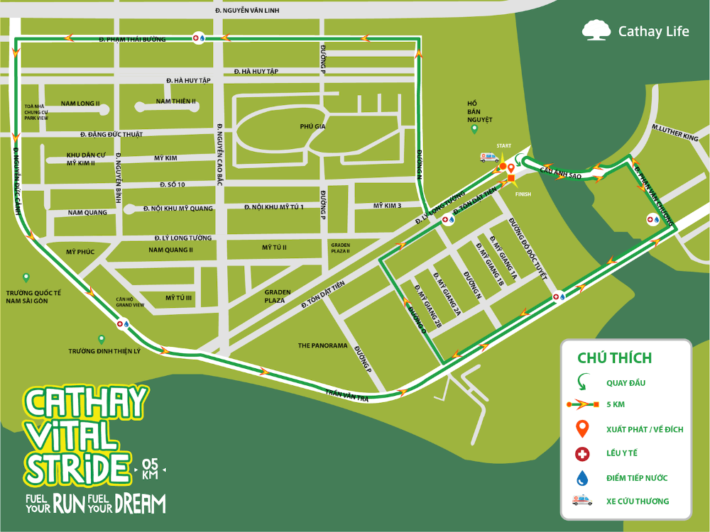 Bản đồ đường chạy Cathay Run 2025 
