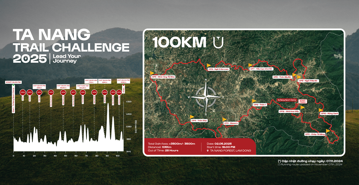 Bản đồ đường chạy 100K