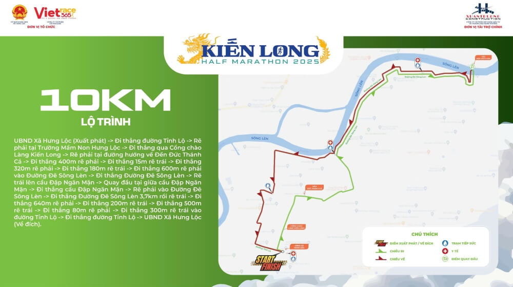 ban do 10k Kiến Long Half Marathon 2025