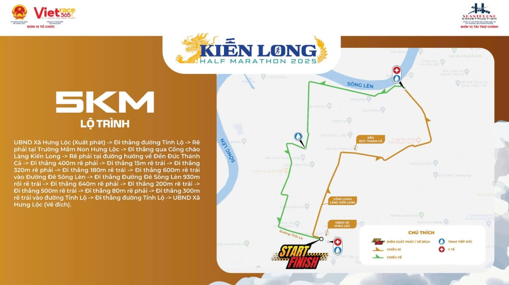 ban do 5k Kiến Long Half Marathon 2025