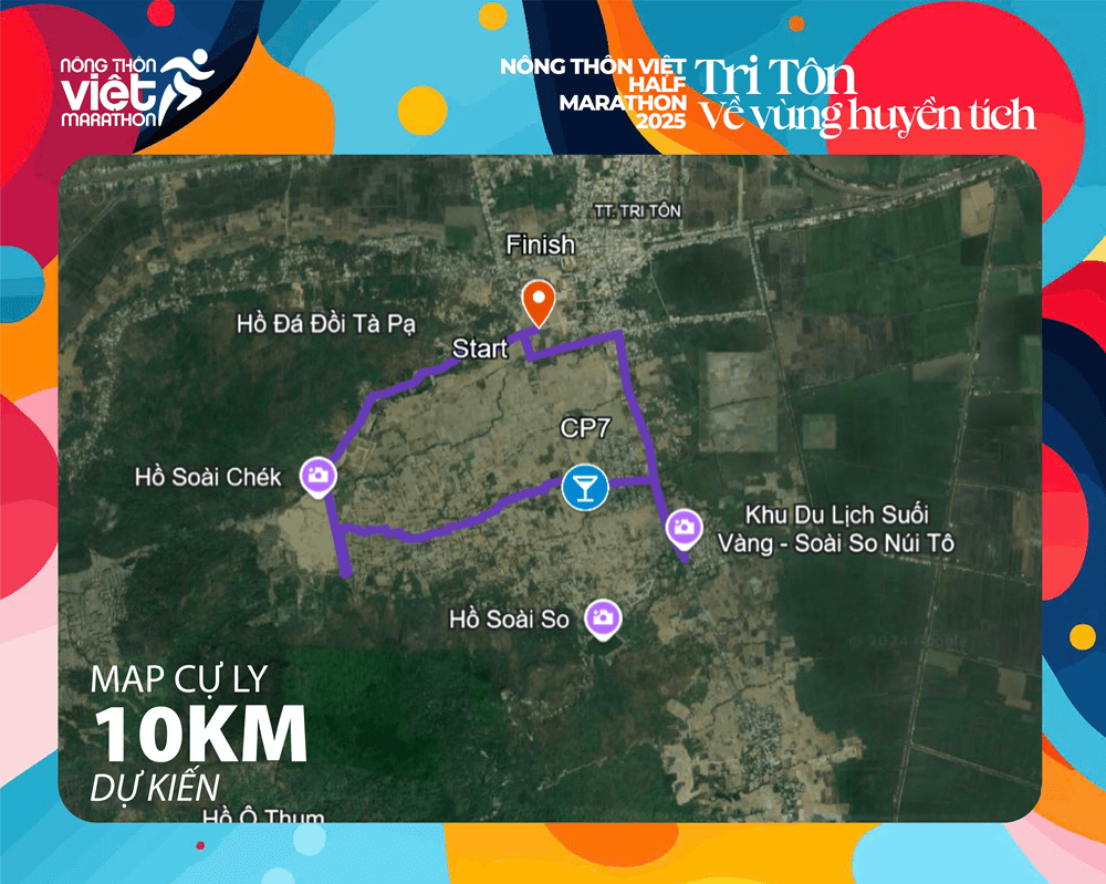 Bản đồ đường chạy 10K Nông Thôn Việt Half Marathon 2025