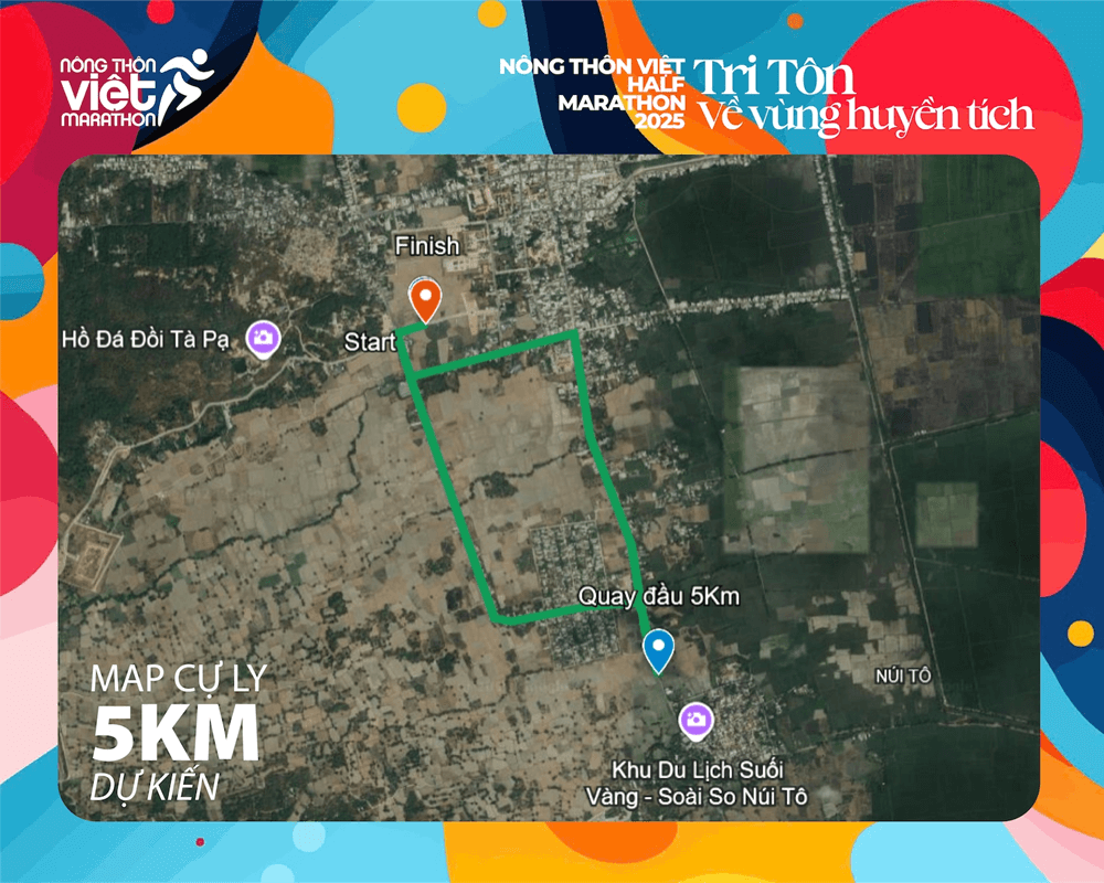Bản đồ đường chạy 5K Nông Thôn Việt Half Marathon 2025
