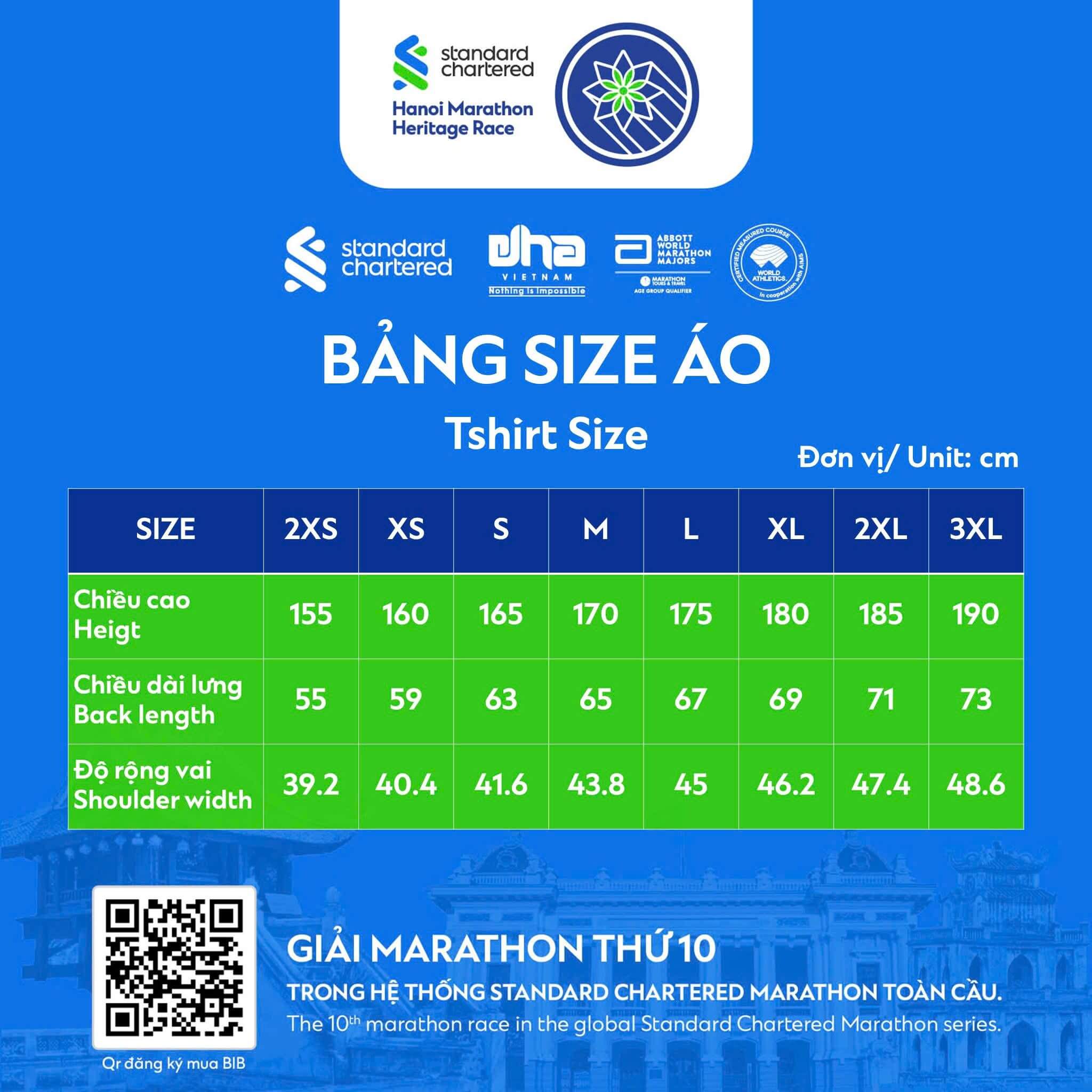 Bảng size áo