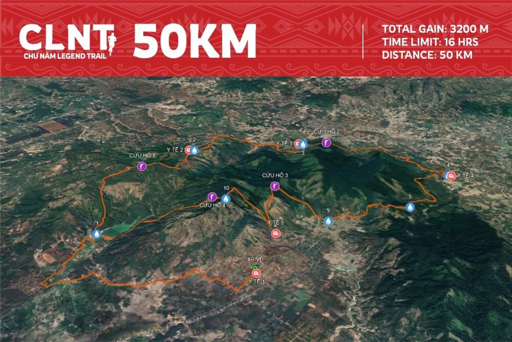 Bản đồ đường chạy 50K