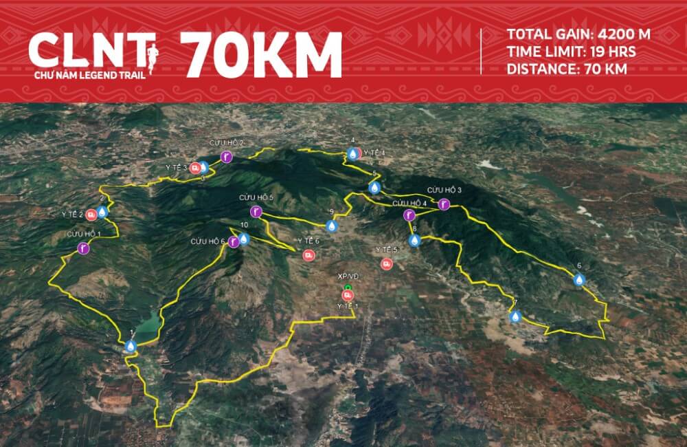Bản đồ đường chạy 70K