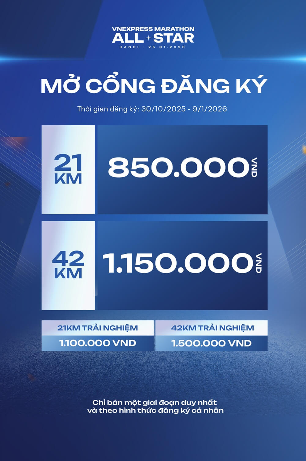 banng gia ve VnExpress Marathon All-Star 2026