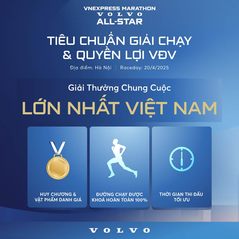 Tiêu chí tham gia VnExpress Marathon Volvo All-Star 2025