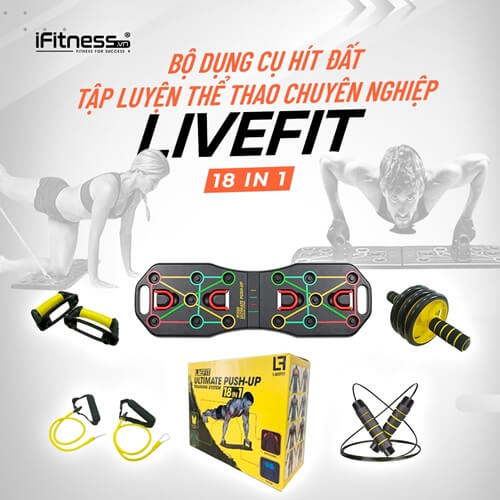 Bộ dụng cụ hít đất và tập luyện thể thao chuyên nghiệp LiveFit