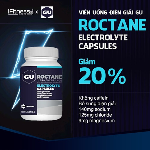 Viên uống điện giải GU Roctane Electrolyte Capsules Hũ/50 viên