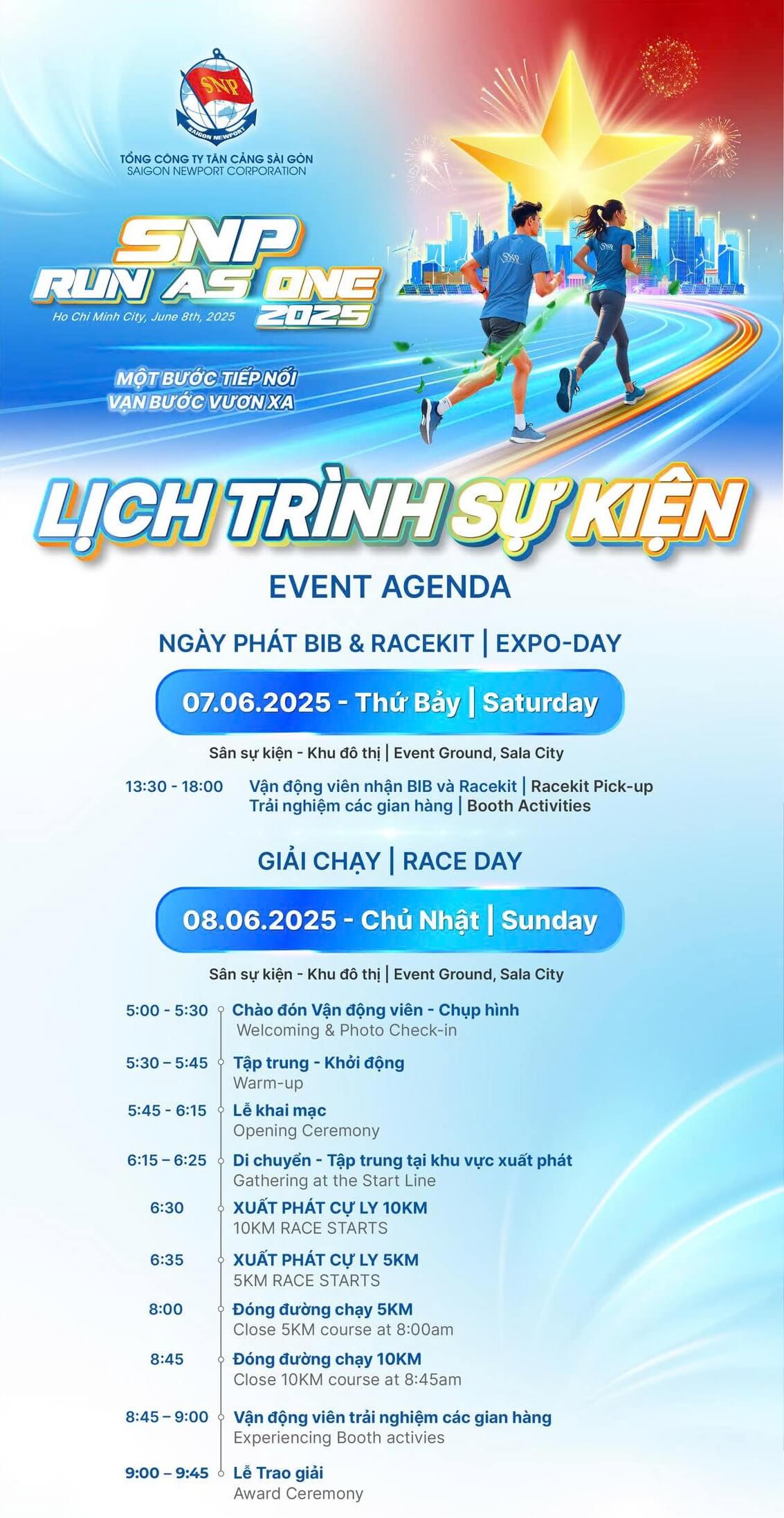 Lịch trình sự kiện SNP Run As One 2025