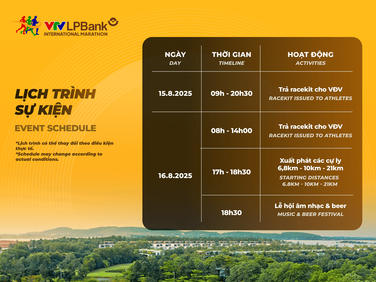Lịch trình sự kiện