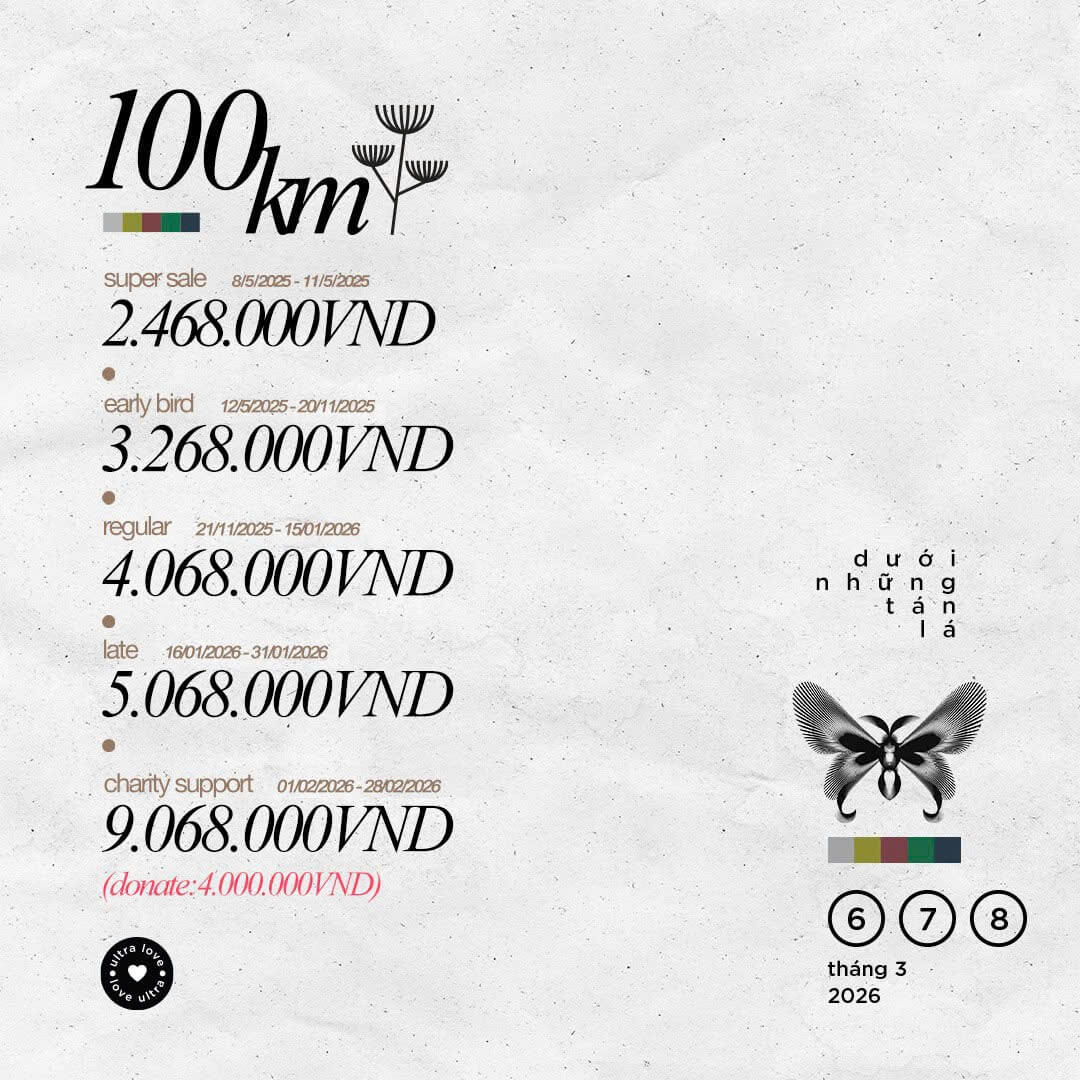 Bảng giá vé 100K