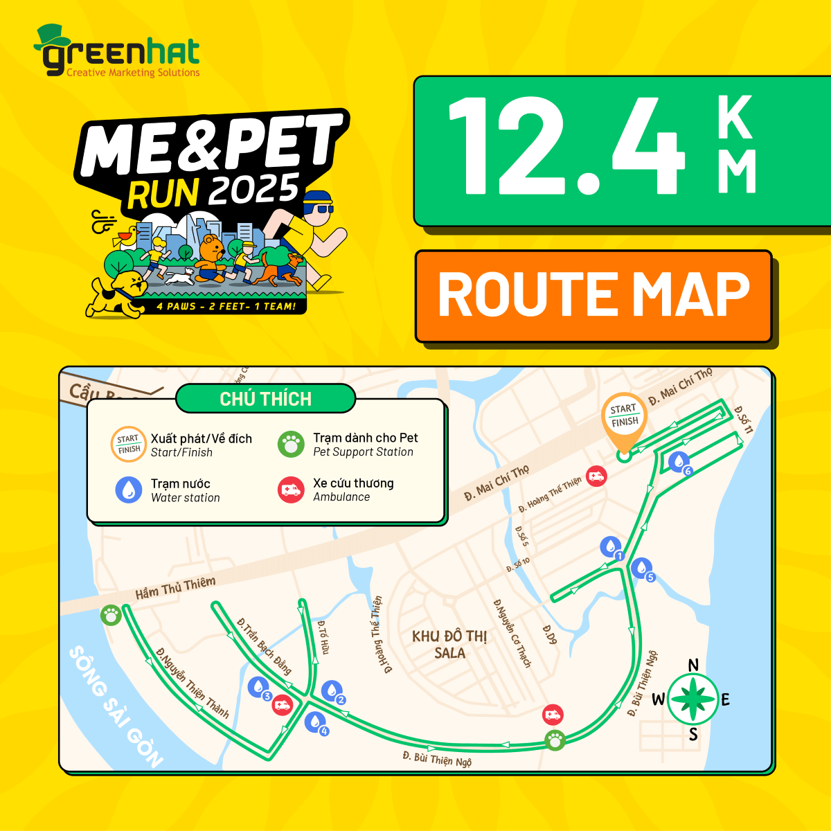 Bản đồ đường chạy 12km