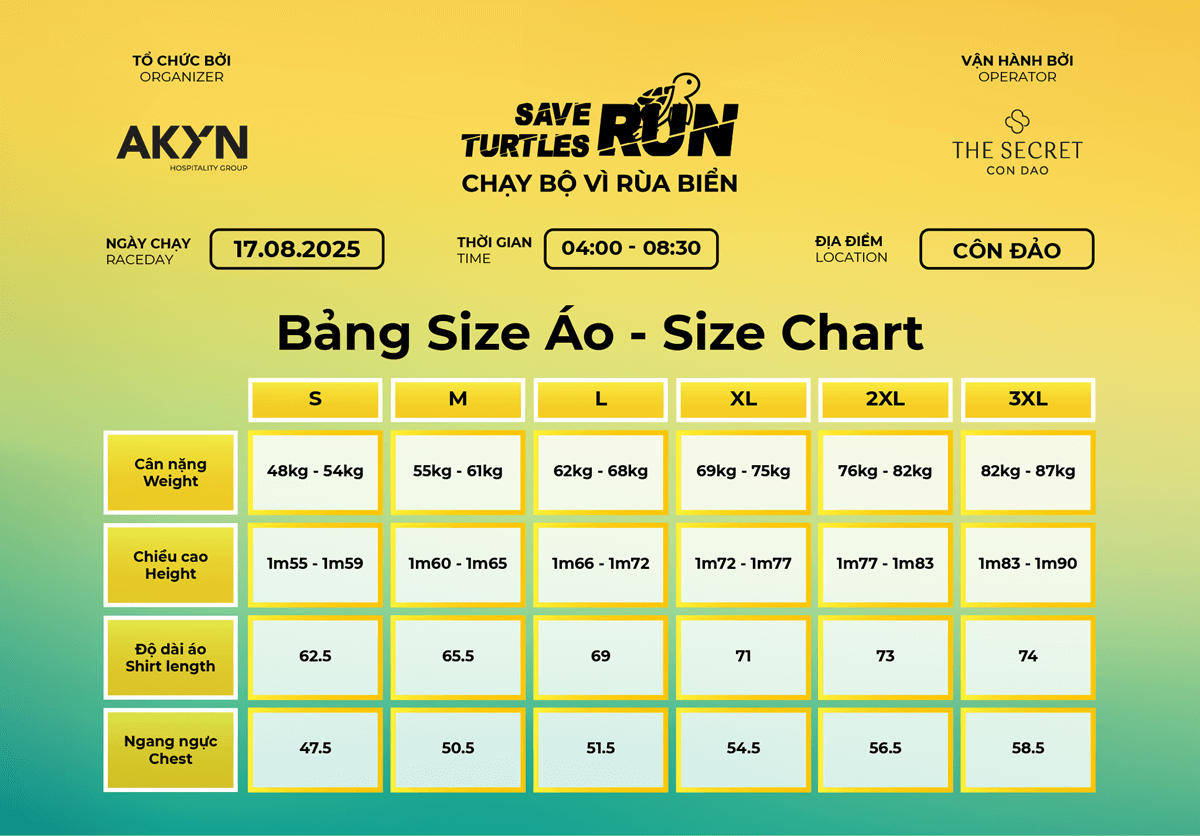 Thông tin size áo