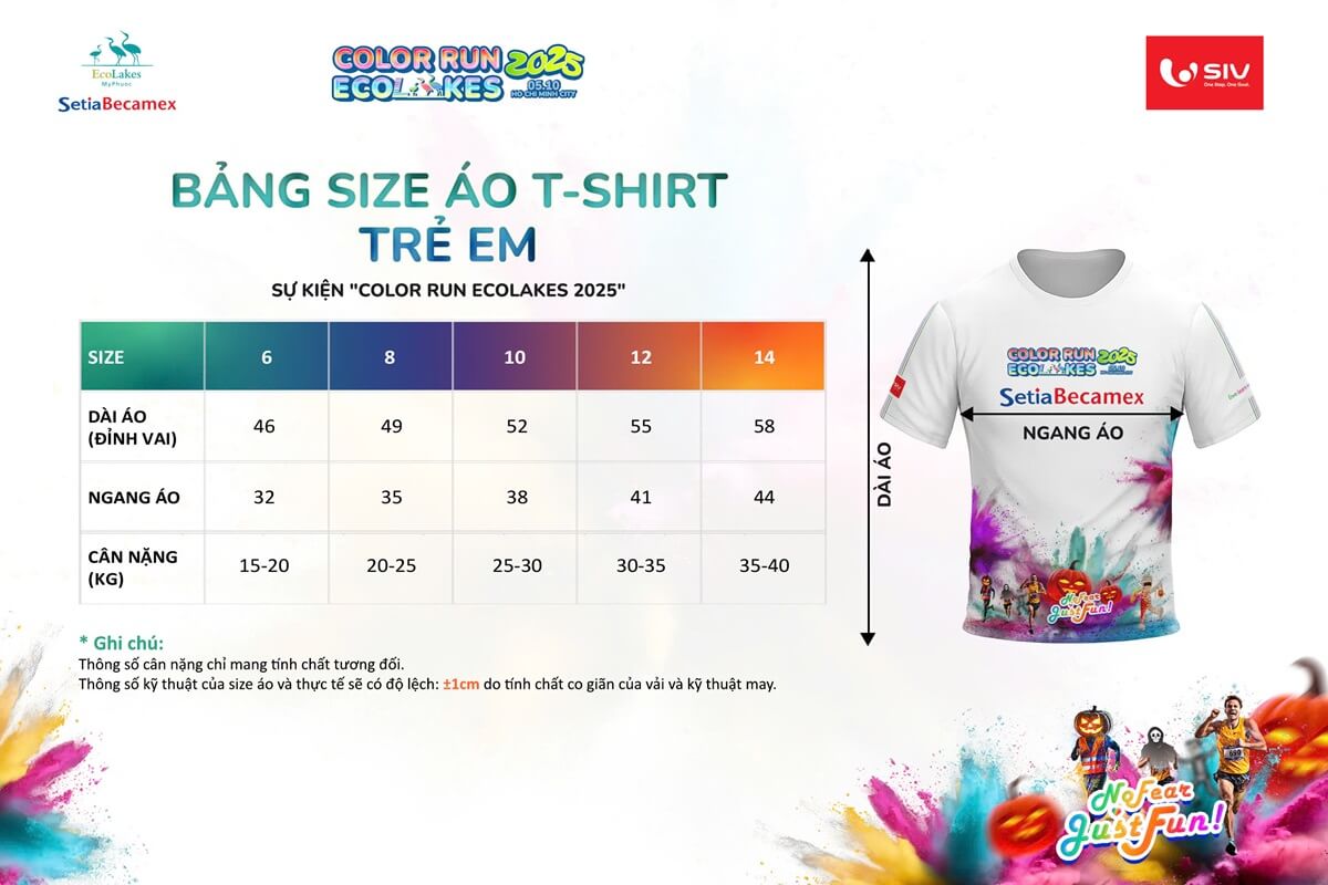 Bảng size áo trẻ em