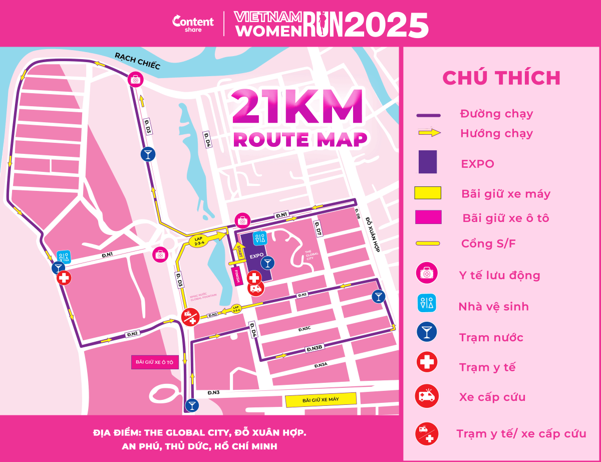 Bản đồ đường chạy 21K