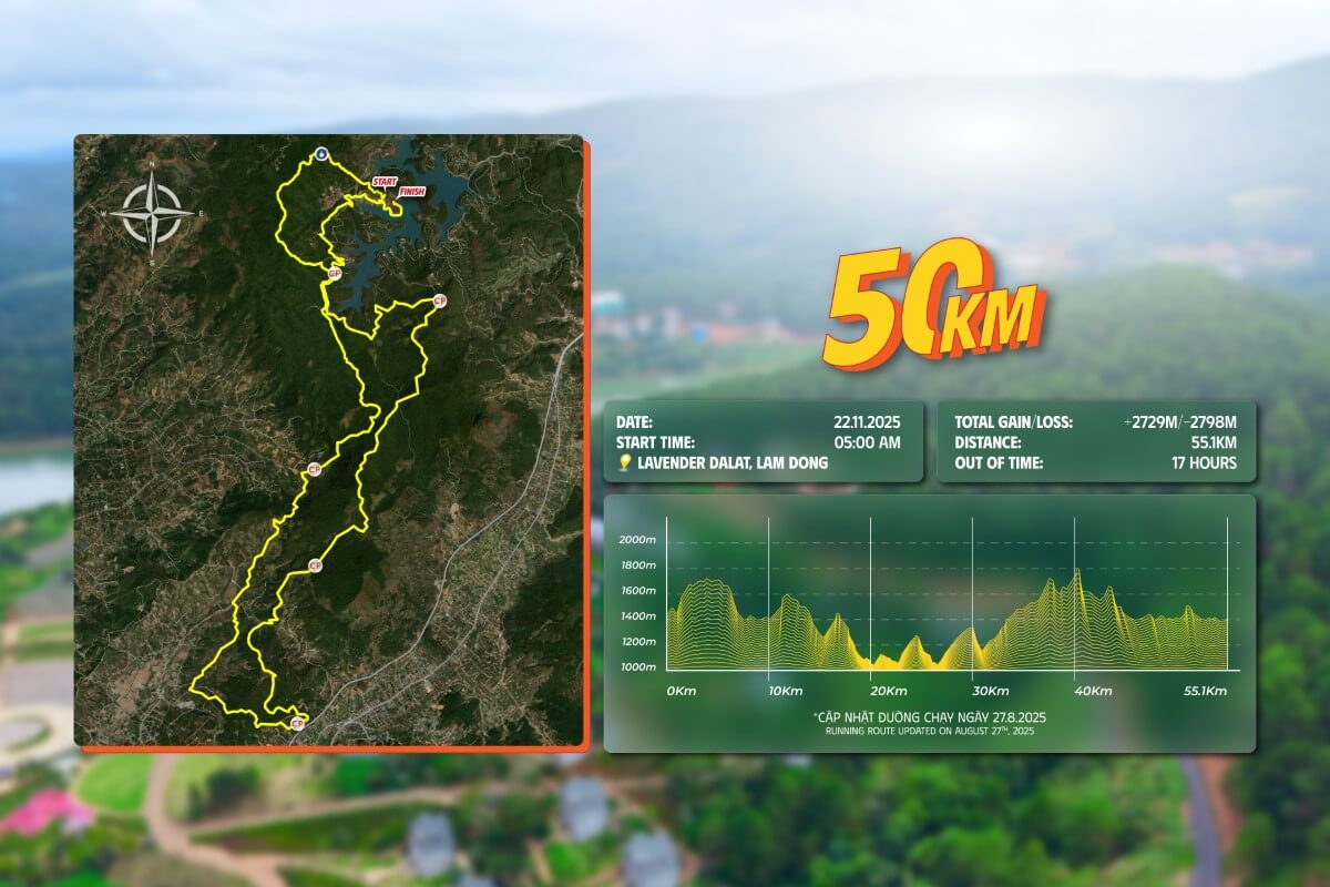 Bản đồ đường chạy 50K