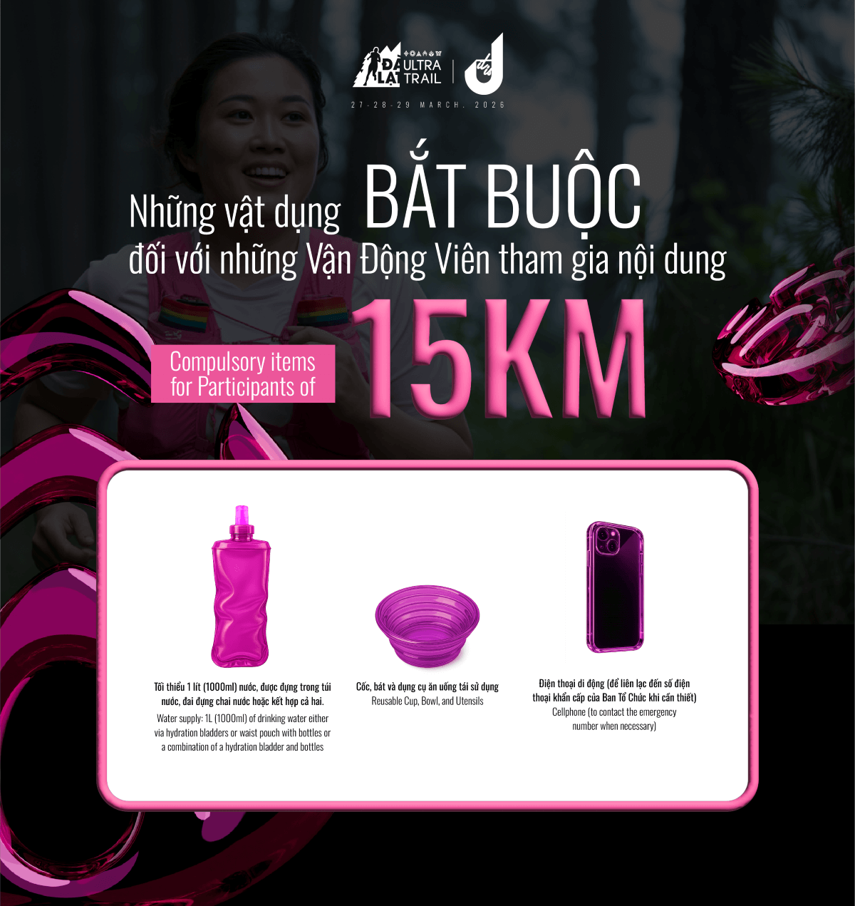Vật dụng bắt buộc khi tham gia 15K