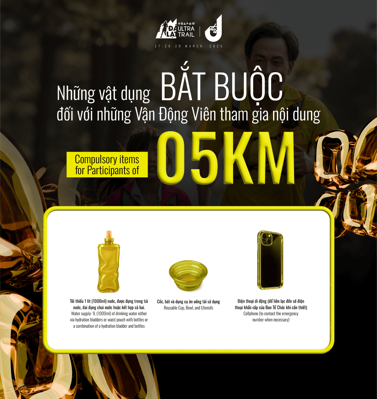 Vật dụng bắt buộc khi tham gia 5K