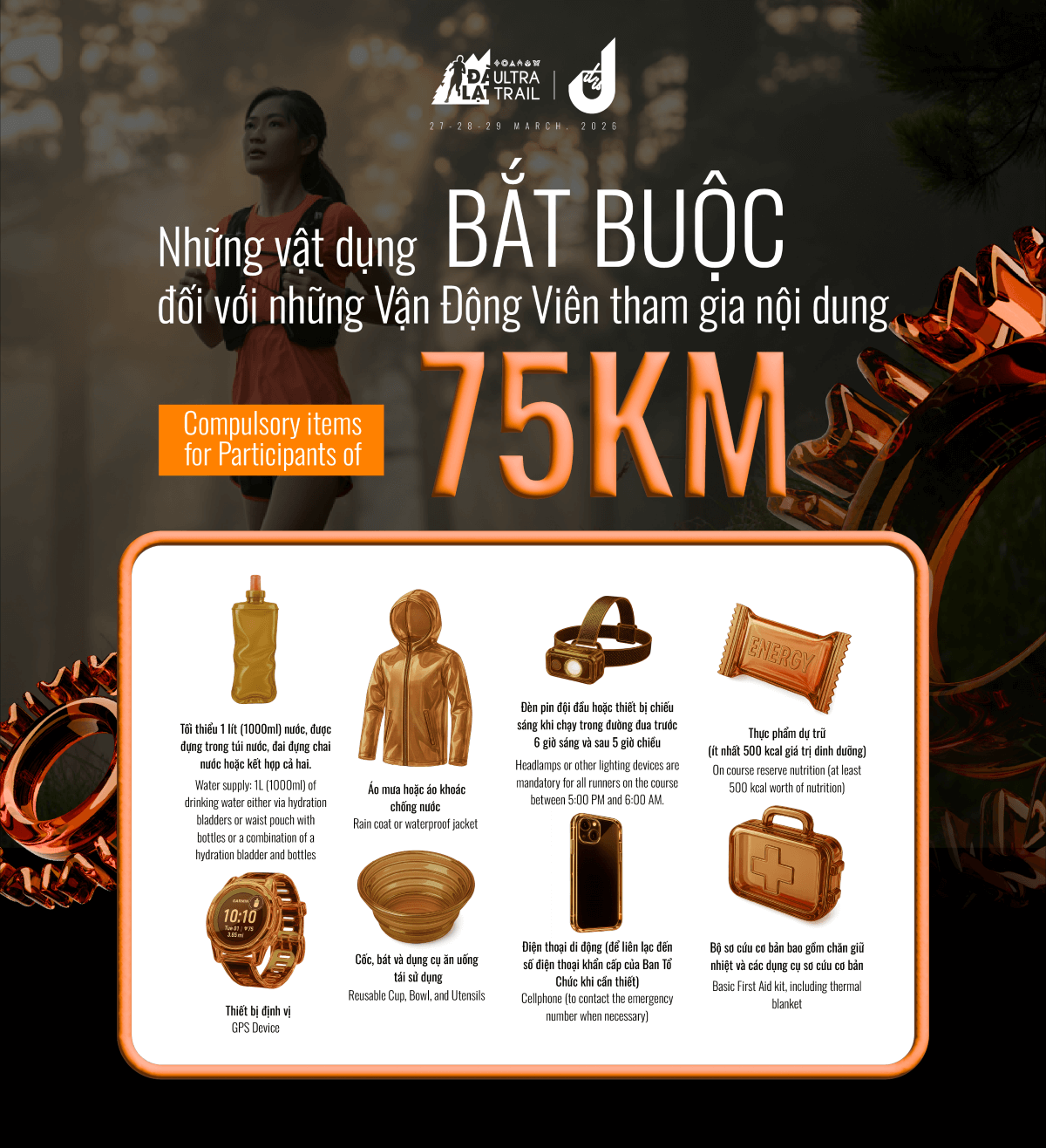 Vật dụng bắt buộc khi tham gia 275K