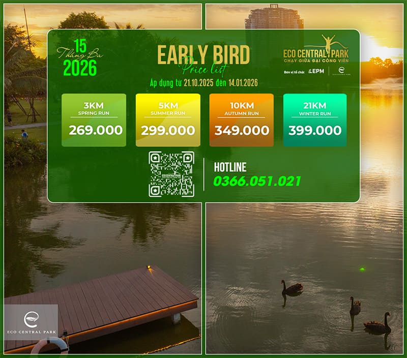 Bảng giá vé Eco Central Park Marathon 2026