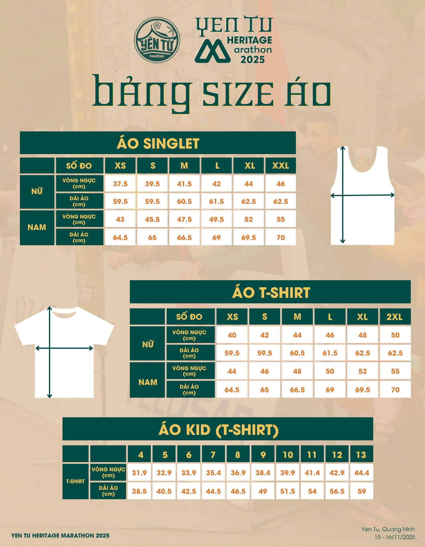 bảng size áo