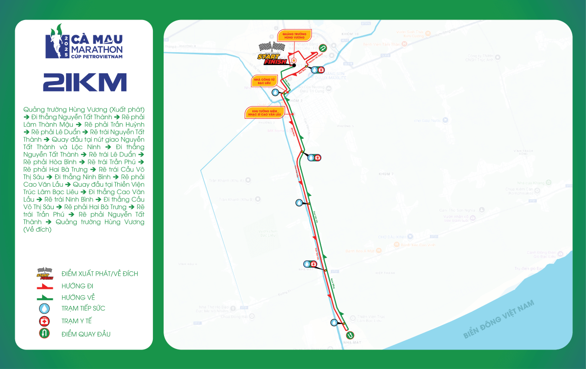 Bản đồ đường chạy 21K