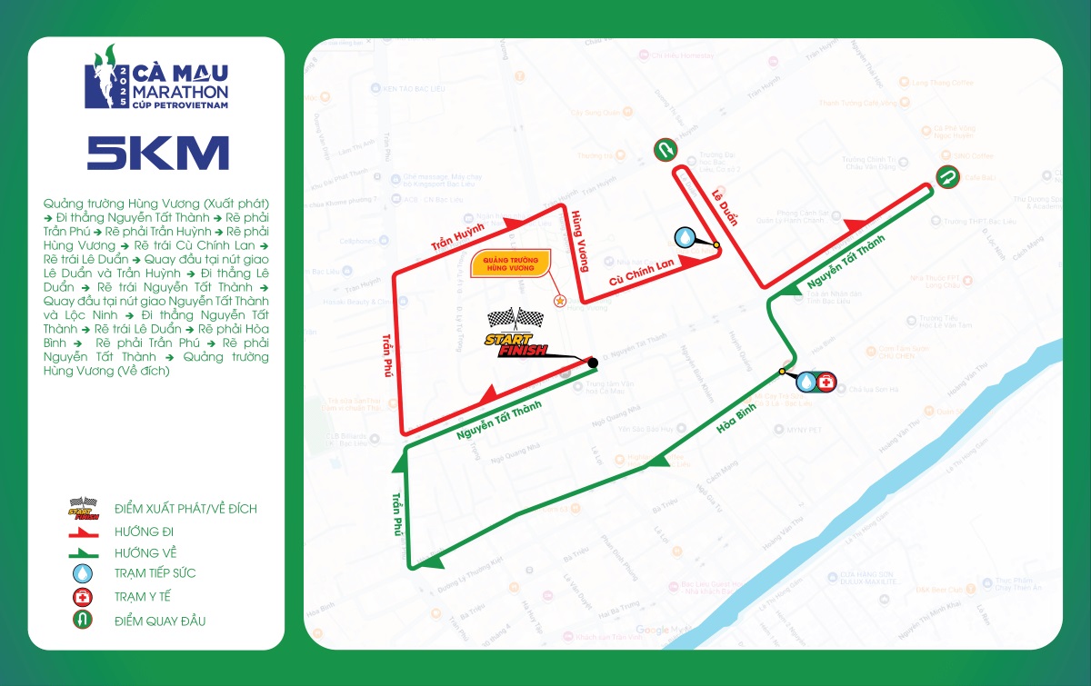 Bản đồ đường chạy 5K