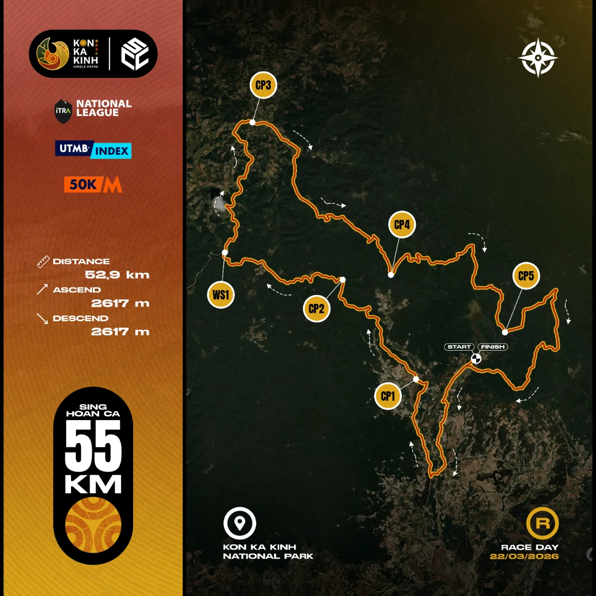 Bản đồ đường chạy 55K