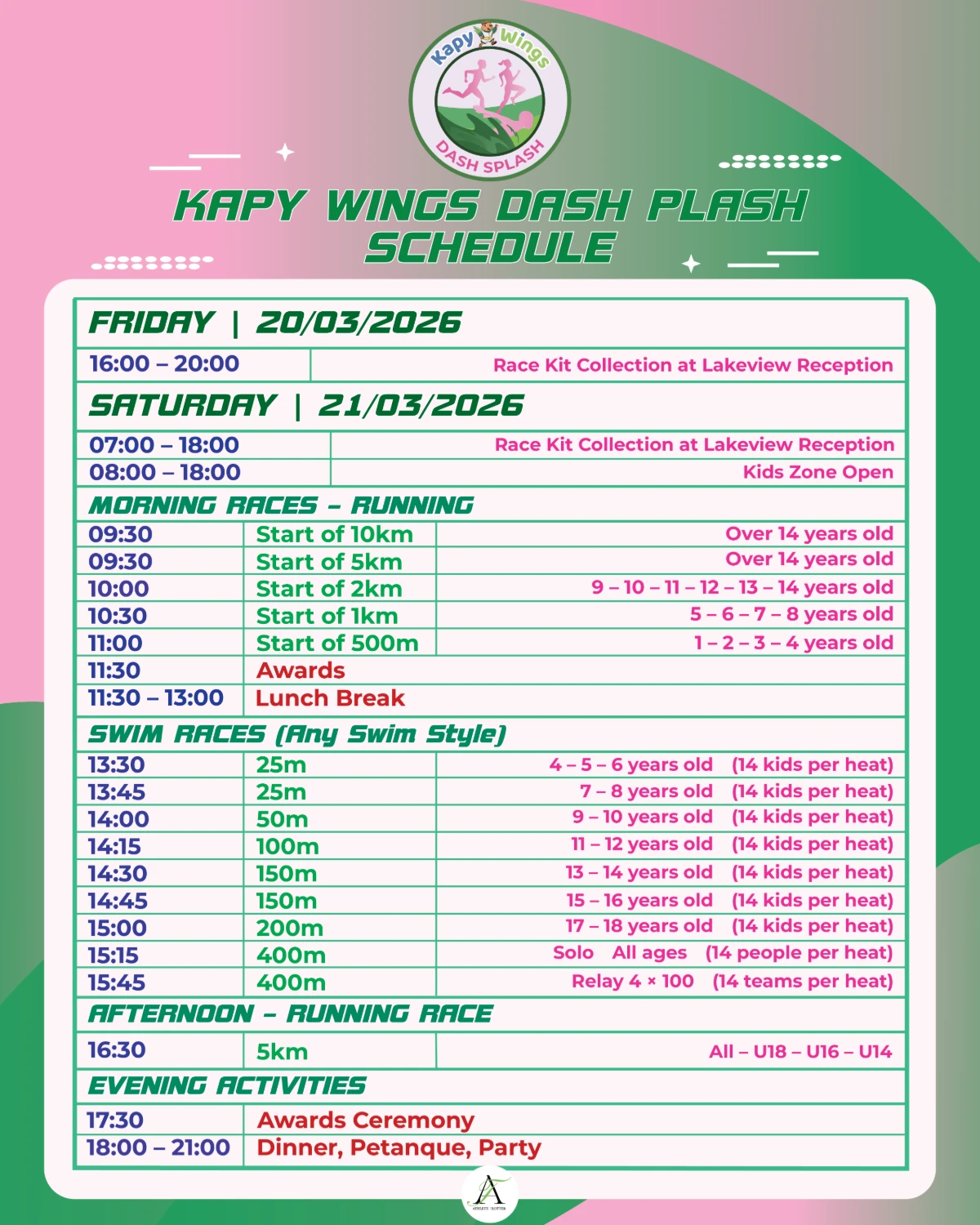 Lịch trình sự kiện