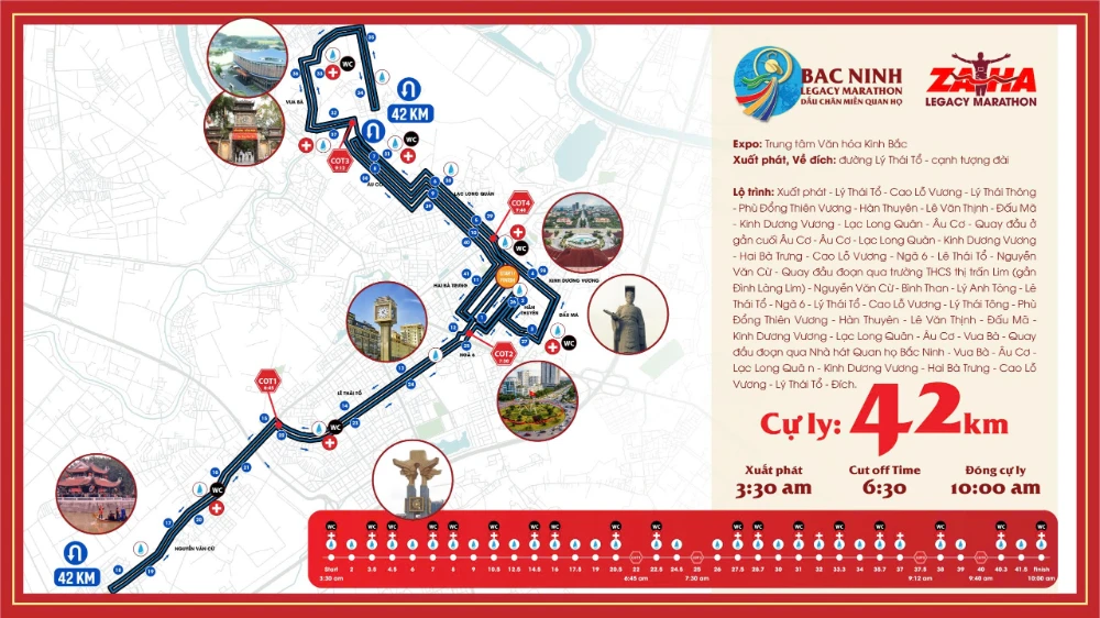 Bản đồ đường chạy 42km